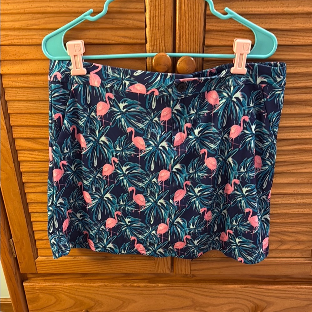 NWT 🌸 Top It Off Tropical Flamingo Print Women's Skort Size XL